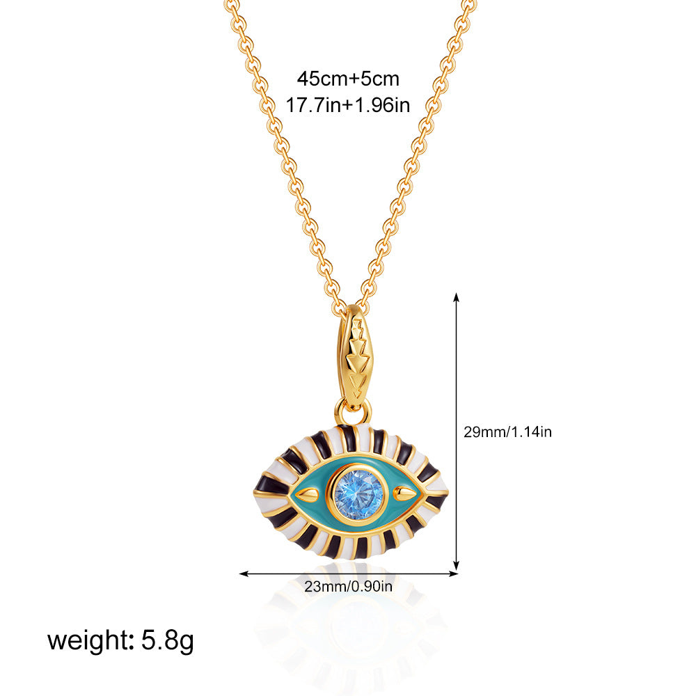 Evil Eye Crystal Charm Necklace – Colorful Protection Pendant