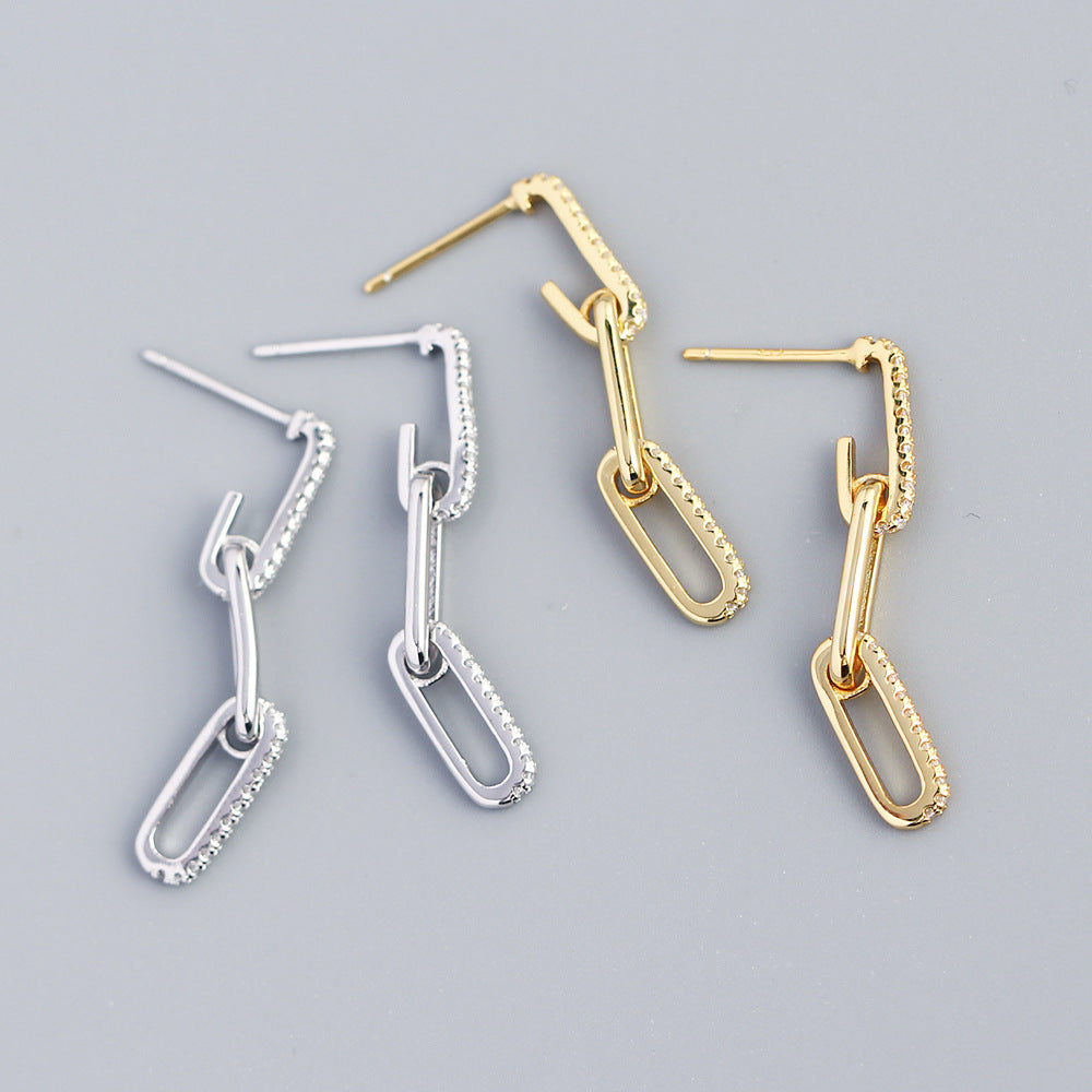 Paperclip Link Drop Earrings (Gold/Silver)