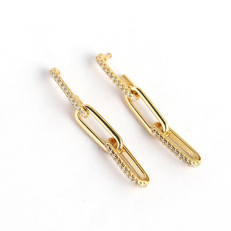 Paperclip Link Drop Earrings (Gold/Silver)