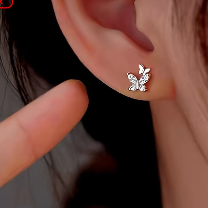 Crystal Butterfly Stud Earrings