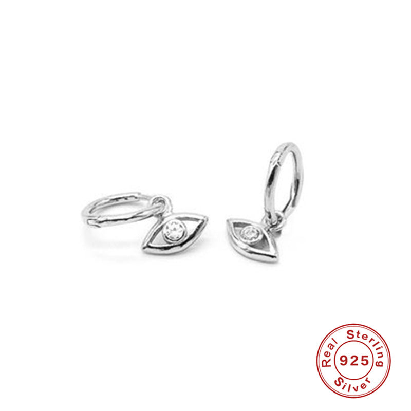 S925 sterling silver zircon eye earring