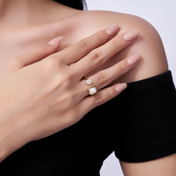 Toi et Moi Moissanite Ring