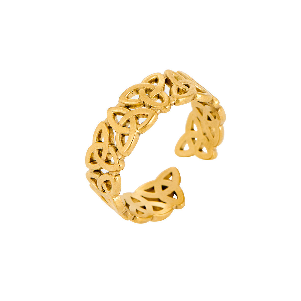 Adjustable Celtic Knot Ring – Gold/Silver Open Band