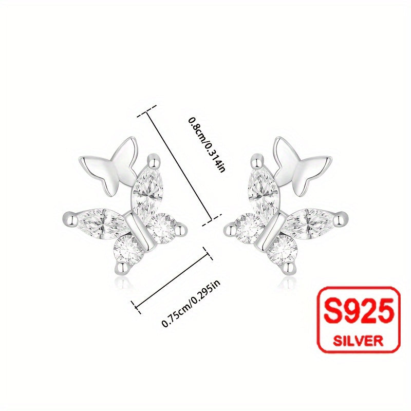 Crystal Butterfly Stud Earrings