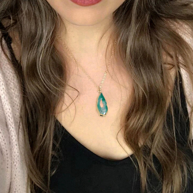 Druzy Crystal Aura Necklace