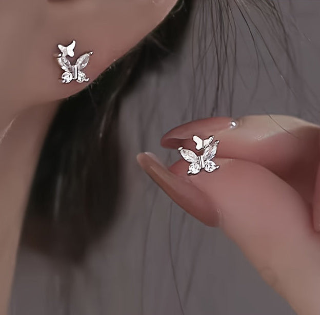 Crystal Butterfly Stud Earrings