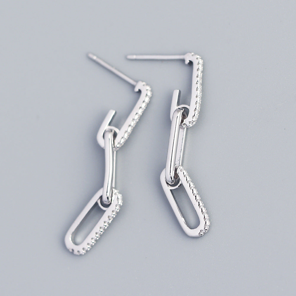 Paperclip Link Drop Earrings (Gold/Silver)