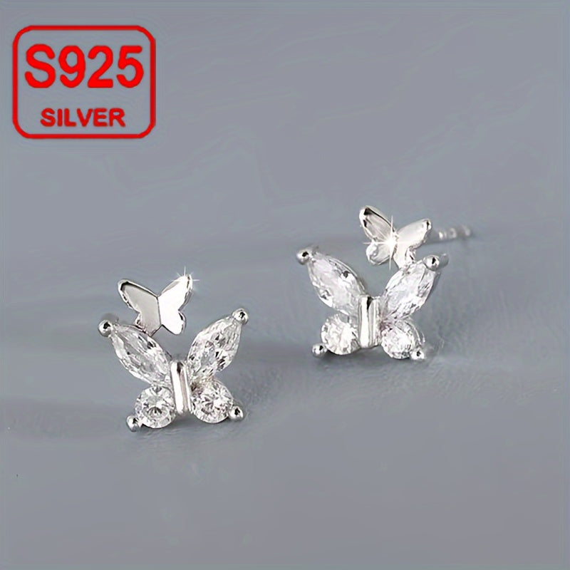 Crystal Butterfly Stud Earrings