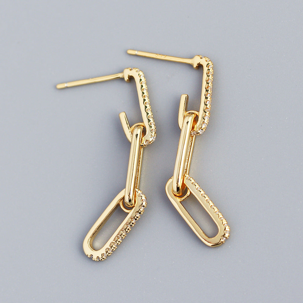 Paperclip Link Drop Earrings (Gold/Silver)