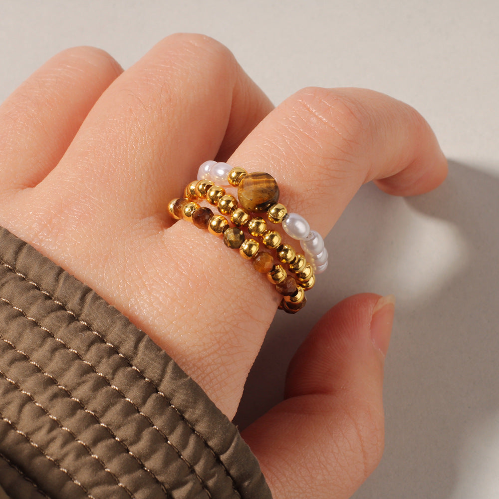 Boho Gemstone Stack Ring Set