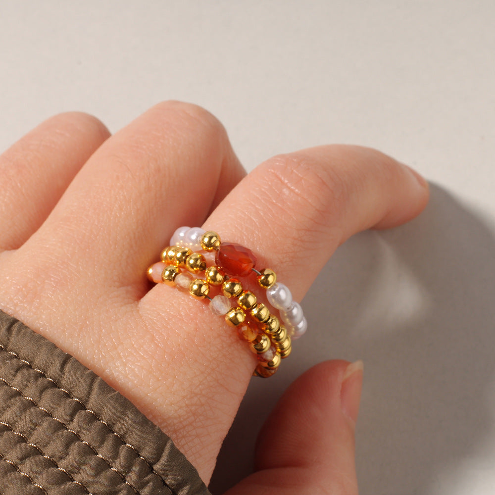 Boho Gemstone Stack Ring Set