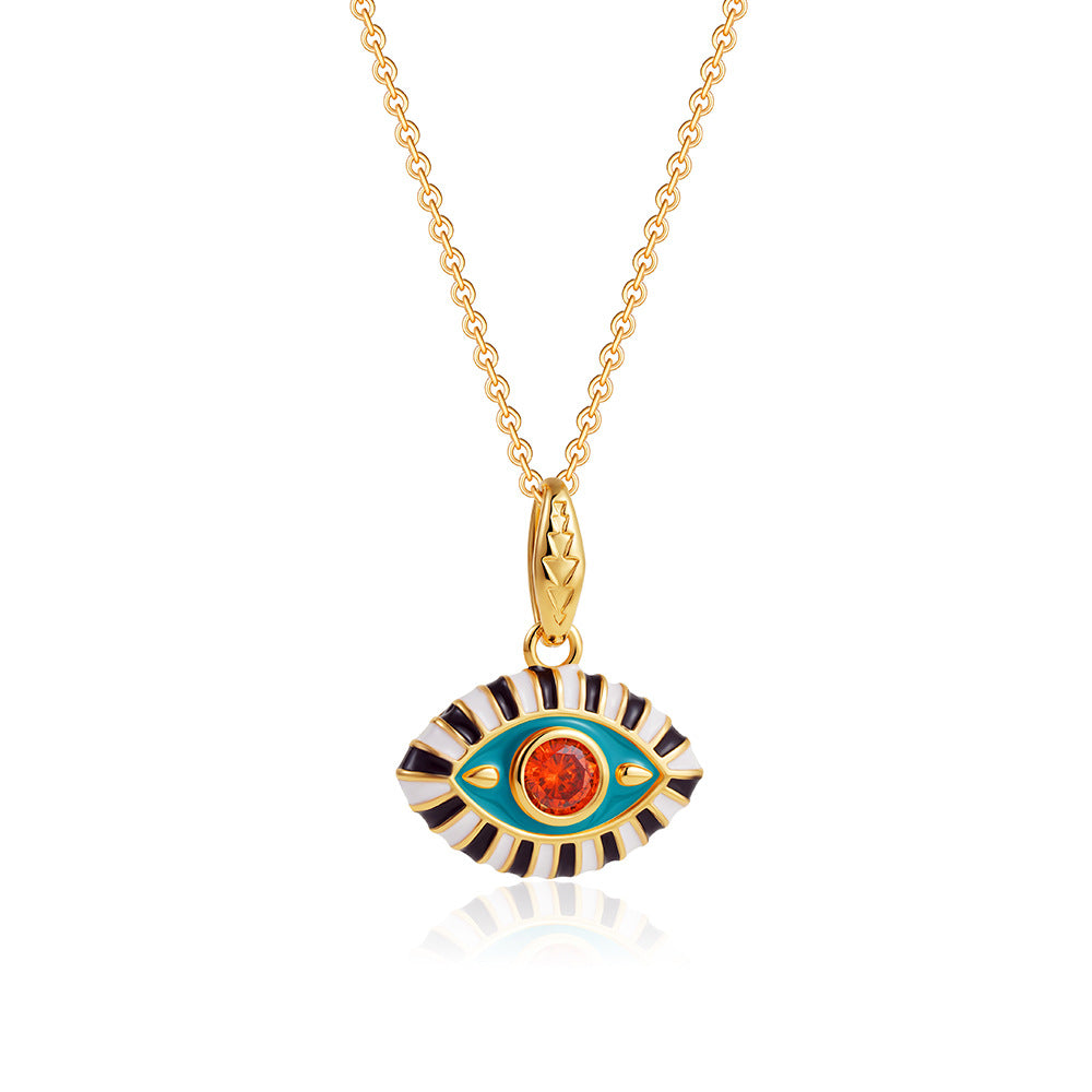 Evil Eye Crystal Charm Necklace – Colorful Protection Pendant