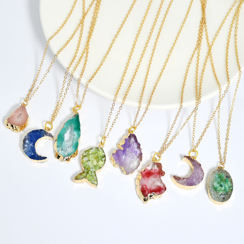 Druzy Crystal Aura Necklace