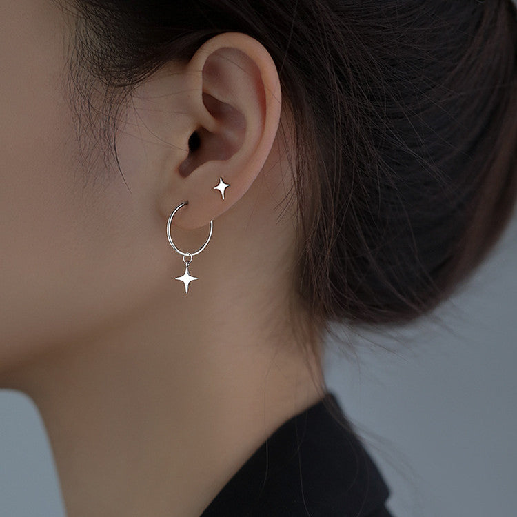 Celestial Star Hoop Earring with stud