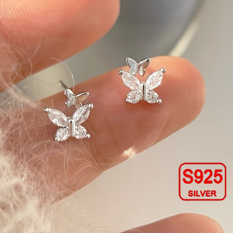 Crystal Butterfly Stud Earrings