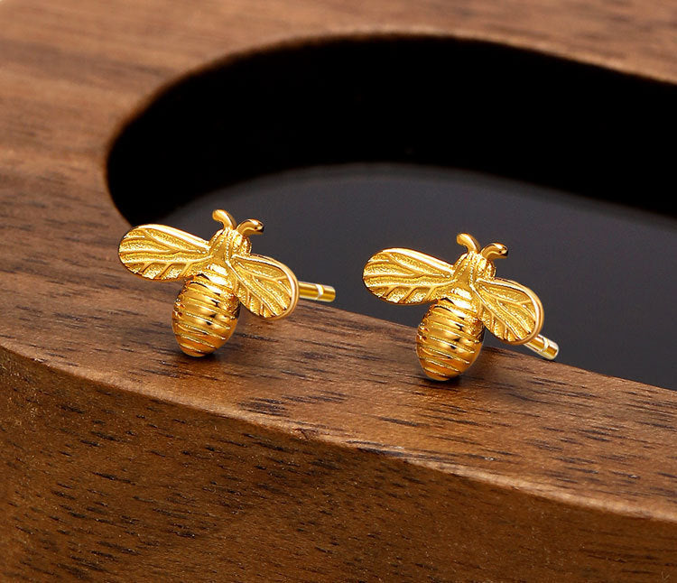 Mini Bee Stud Earrings (Gold or Silver)