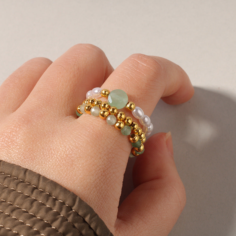 Boho Gemstone Stack Ring Set