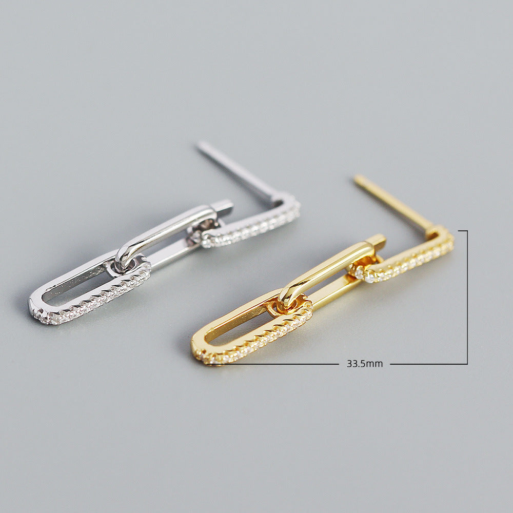 Paperclip Link Drop Earrings (Gold/Silver)