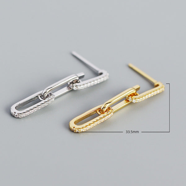 Paperclip Link Drop Earrings (Gold/Silver)