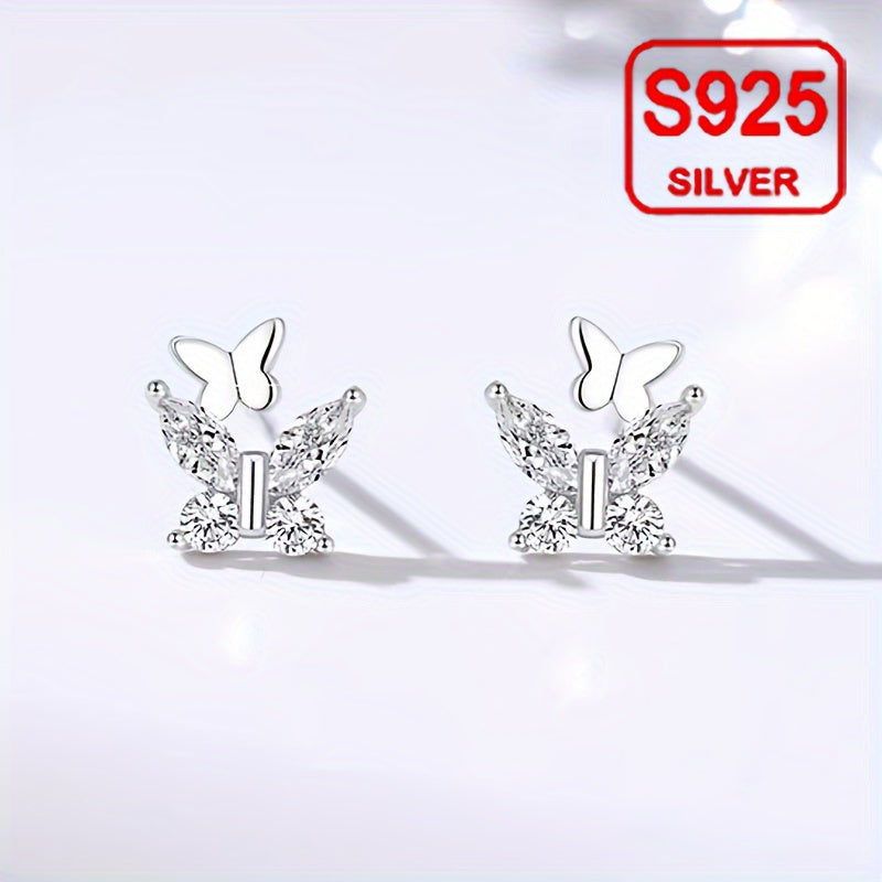 Crystal Butterfly Stud Earrings