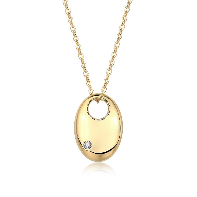 Minimal Moissanite Oval Pendant Necklace